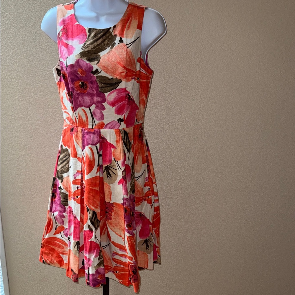 Eliza J Floral Print Midi Sleeveless Dress - Pink, Orange, Purple Women’s Size 2